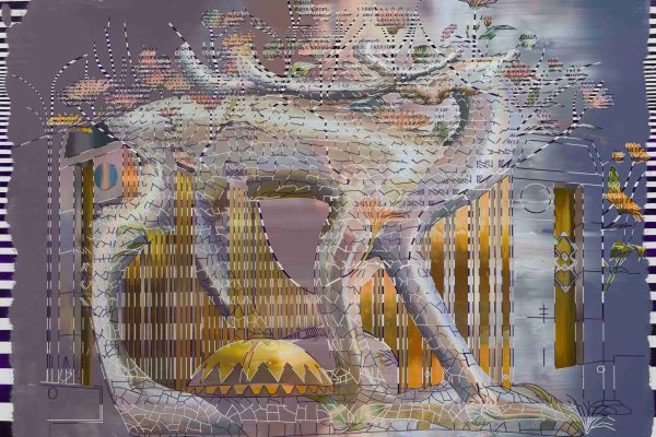 Cui Jie, Ceramic deer and the BIDC building, Lomé, 2025